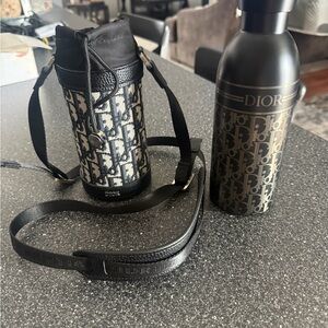 Dior black Monogram Bottle with Carrying bag Limited VIP gift novelty GWP